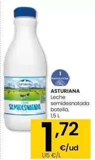 Oferta de Asturiana - Leche Semidesnatada por 1,72€ en Eroski