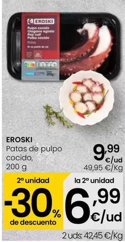 Oferta de Eroski - Patas De Pulpo Cocido por 9,99€ en Eroski
