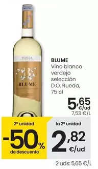 Oferta de Blume - Vino Blanco Verdejo Seleccion D.o. Rueda por 5,65€ en Eroski
