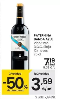 Oferta de Paternina Banda Azul - Vino Tinto D.o.c. Rioja 12 Meses por 7,19€ en Eroski
