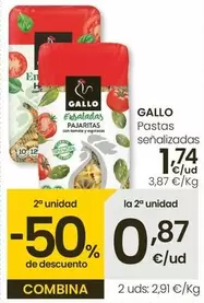Oferta de Gallo - Pastas Señalizadas  por 1,74€ en Eroski