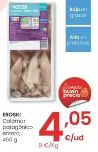 Oferta de Eroski - Calamar Patagónico Entero por 4,05€ en Eroski