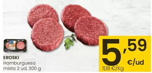 Oferta de Eroski - Hamburguesa Mixta por 5,59€ en Eroski