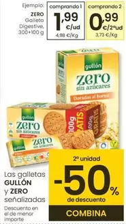 Oferta de Zero - Galleta Digestive por 1,99€ en Eroski