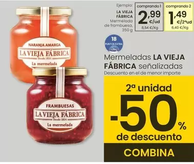 Oferta de La Vieja Fábrica - Mermelada De Frambuesa por 2,99€ en Eroski