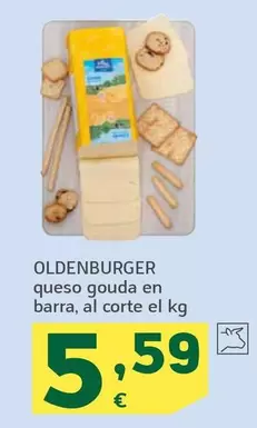 Oferta de Oldenburger - Queso Gouda En Barra por 5,59€ en HiperDino