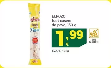 Oferta de Elpozo - Fuet Casero De Pavo por 1,99€ en HiperDino