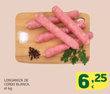 Oferta de Longaniza De Cerdo Blanca por 6,25€ en HiperDino