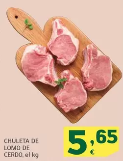 Oferta de Chuleta De Lomo De Cerdo por 5,65€ en HiperDino