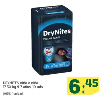 Oferta de DryNites - Nino O Nina 17-30 Kg 4-7 Anos por 6,45€ en HiperDino