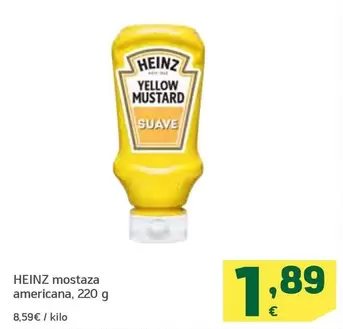 Oferta de Heinz - Mostaza Americana por 1,89€ en HiperDino