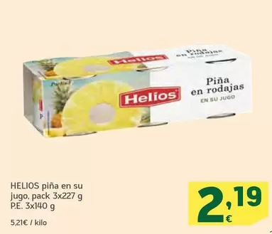 Oferta de Helios - Piña En Su Jugo por 2,19€ en HiperDino