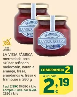 Oferta de La Vieja Fábrica - Mermelada Cero Azúcar Refinado Melocoton por 2,99€ en HiperDino
