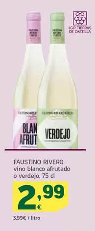 Oferta de Faustino Rivero - Vino Blanco Afrutado O Verdejo por 2,99€ en HiperDino