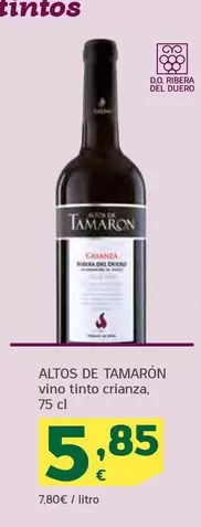 Oferta de Altos De Tamarón - Vino Tinto Crianza por 5,85€ en HiperDino