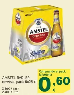 Oferta de Amstel - Radler Cerveza por 0,6€ en HiperDino