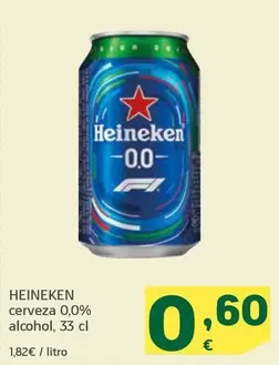 Oferta de Heineken - Cerveza 0,0% Alcohol por 0,6€ en HiperDino