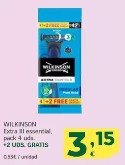 Oferta de Wilkinson - Extra Ill Essential por 3,15€ en HiperDino