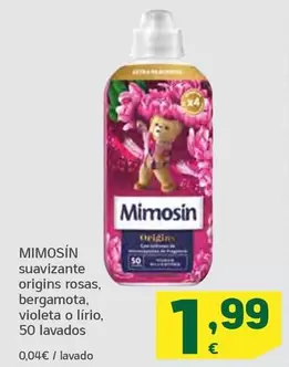 Oferta de Mimosín - Suavizante Origins Rosas por 1,99€ en HiperDino