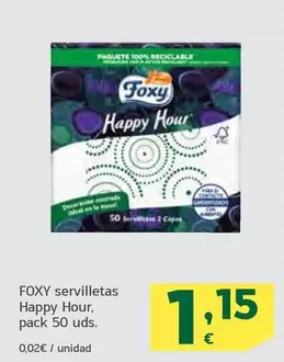 Oferta de Foxy -  Servilletas Happy Hour por 1,15€ en HiperDino