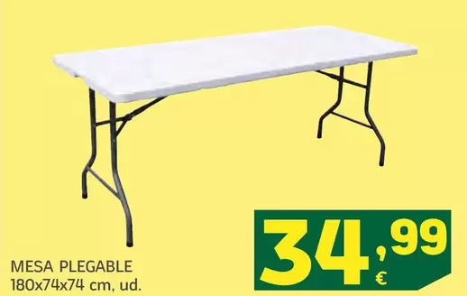 Oferta de Mesa Plegable por 34,99€ en HiperDino