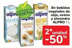 Oferta de Alpro - En Bebidas Vegetales De Soja, Avena Y Almendra en Carrefour Market