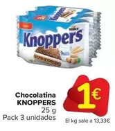 Oferta de Knoppers - Chocolatina por 1€ en Carrefour Market