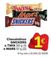 Oferta de Twix - Chocolatinas O por 1€ en Carrefour Market