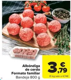 Oferta de Albóndiga De Cerdo Formato Familiar por 3,79€ en Carrefour Market