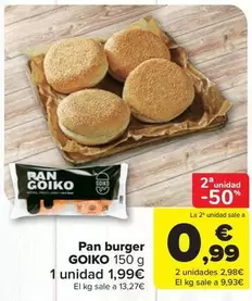 Oferta de Pan Burger por 1,99€ en Carrefour Market