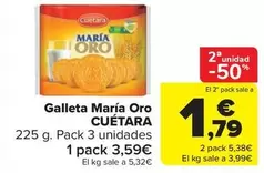 Oferta de Cuétara - Galleta María Oro por 3,59€ en Carrefour Market