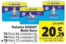Oferta de Dodot - Panales Bebe Seco por 20,29€ en Carrefour Market