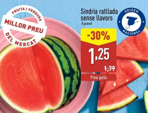 Oferta de Síndria Ratllada Sense Llavors por 1,25€ en ALDI