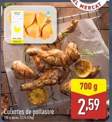Oferta de Cuixetes De Pollastre por 2,59€ en ALDI