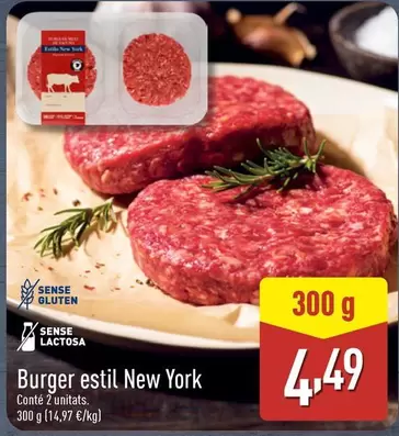 Oferta de Burger estil New York por 4,49€ en ALDI
