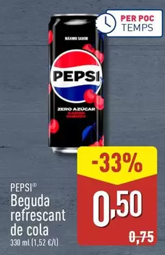Oferta de Pepsi - Beguda Refrescant De Cola por 0,5€ en ALDI