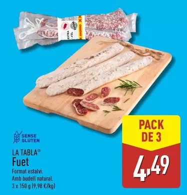 Oferta de La Tabla - Fuet por 4,49€ en ALDI