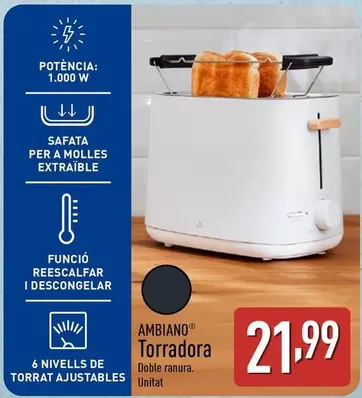 Oferta de Ambiano - Torradora por 21,99€ en ALDI