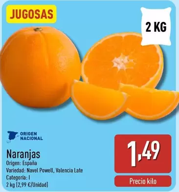 Oferta de Naranjas por 1,49€ en ALDI