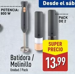 Oferta de Batidora/ Molinillo por 13,99€ en ALDI