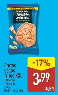 Oferta de Trader Joe´s - Frutos Secos Fritos Xxl por 3,99€ en ALDI