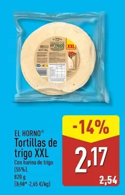Oferta de El Horno - Tortillas De Trigo Xxl por 2,17€ en ALDI