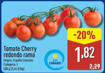 Oferta de Tomate Cherry Redondo Rama por 1,82€ en ALDI