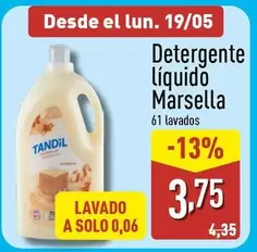 Oferta de Tandil - Detergente Líquido Marsella por 3,75€ en ALDI