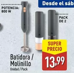 Oferta de Batidora/ Molinillo por 13,99€ en ALDI