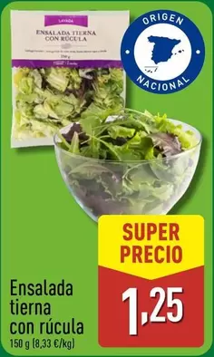 Oferta de Ensalada Tierna Con Rucola por 1,25€ en ALDI