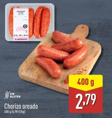 Oferta de Chorizo Oreado por 2,79€ en ALDI