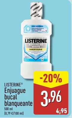 Oferta de Listerine - Enjuague Bucal Blanqueante por 3,96€ en ALDI