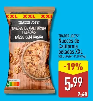 Oferta de Trader Joe´s - Nueces De California Peladas XXL por 5,99€ en ALDI