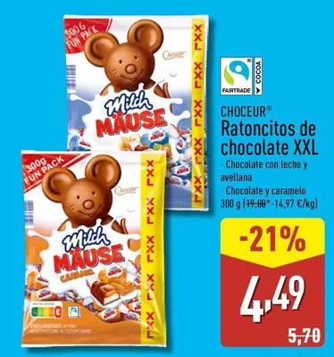 Oferta de Choceur - Ratoncitos De Chocolate Xxl por 4,49€ en ALDI